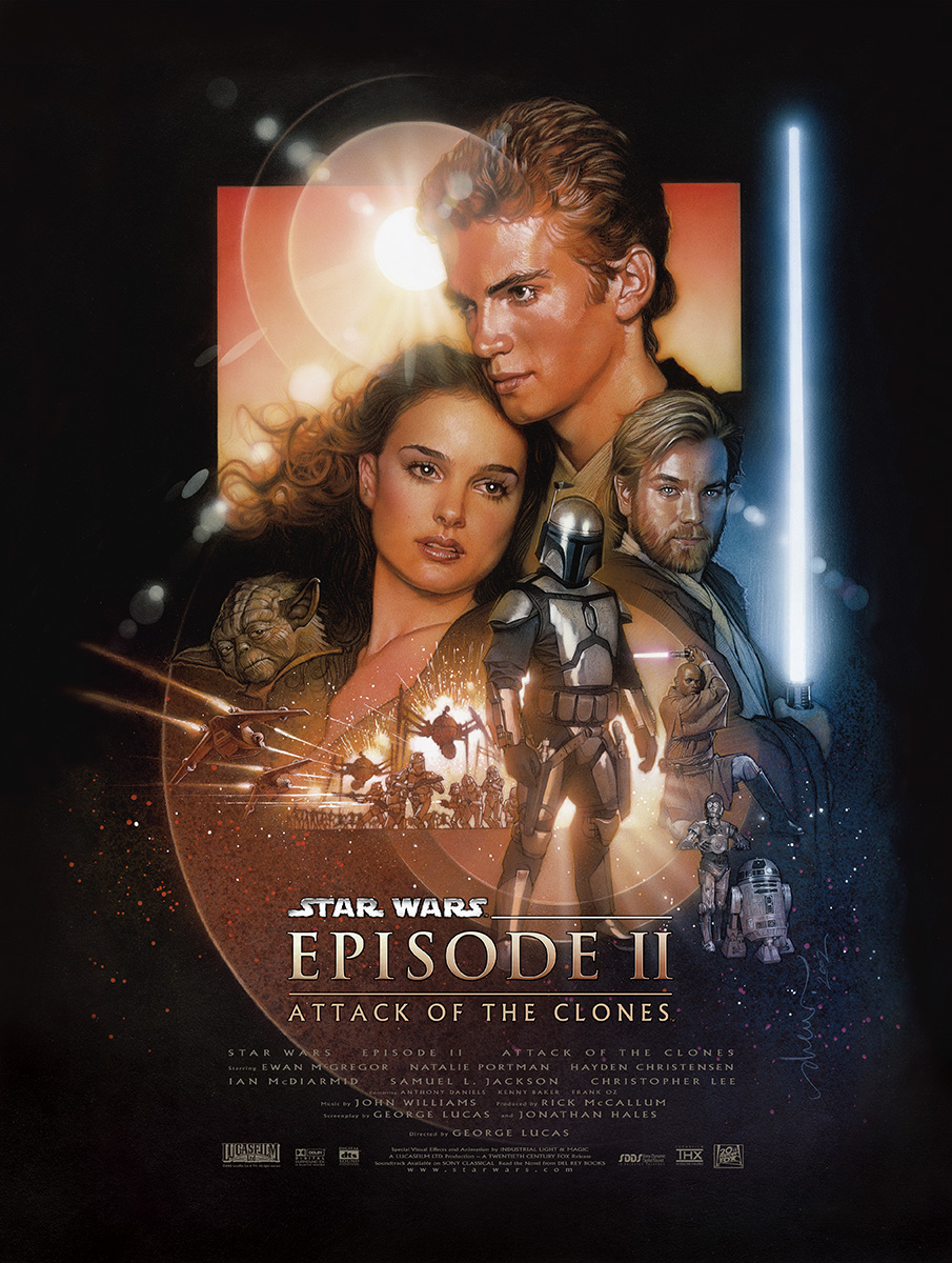 Star Wars Episode II poster - Artwork by Drew Struzan.