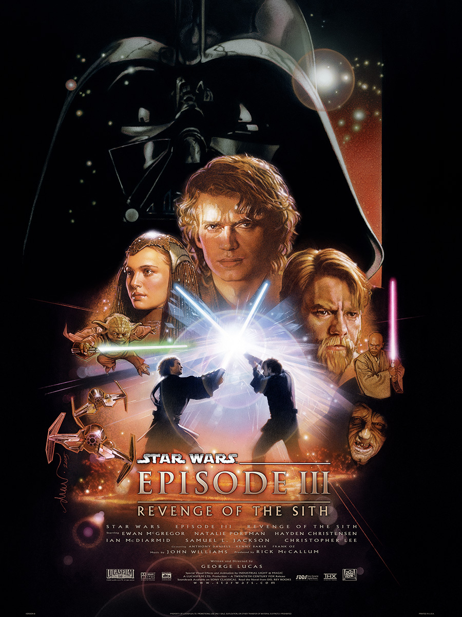 Star Wars Episode III poster art by Drew Struzan.