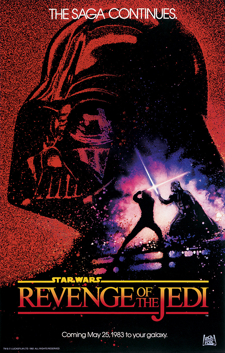 1982 US theatrical teaser poster for the release of Return of the Jedi by Drew Struzan.
