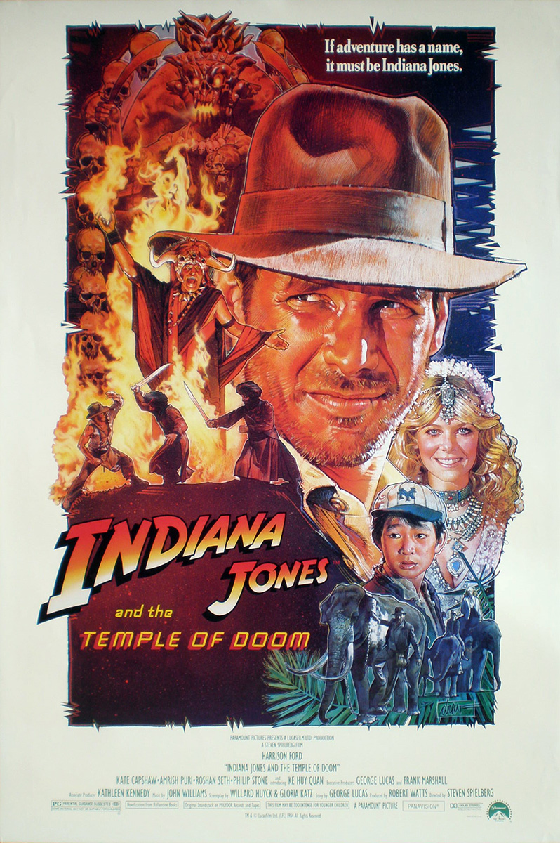 Indiana Jones and the Temple of Doom poster by Drew Struzan.