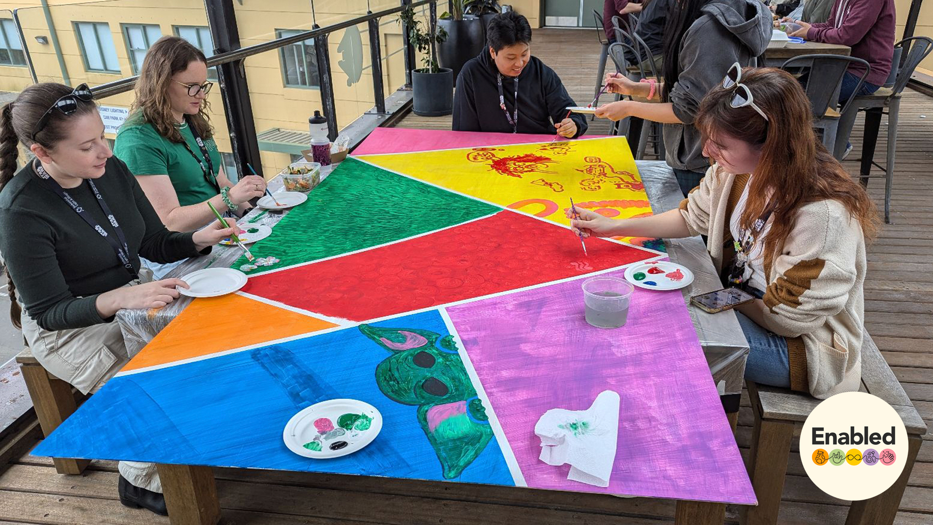 Lucasfilm's Enabled Employee Resource Group at a mental health painting event.