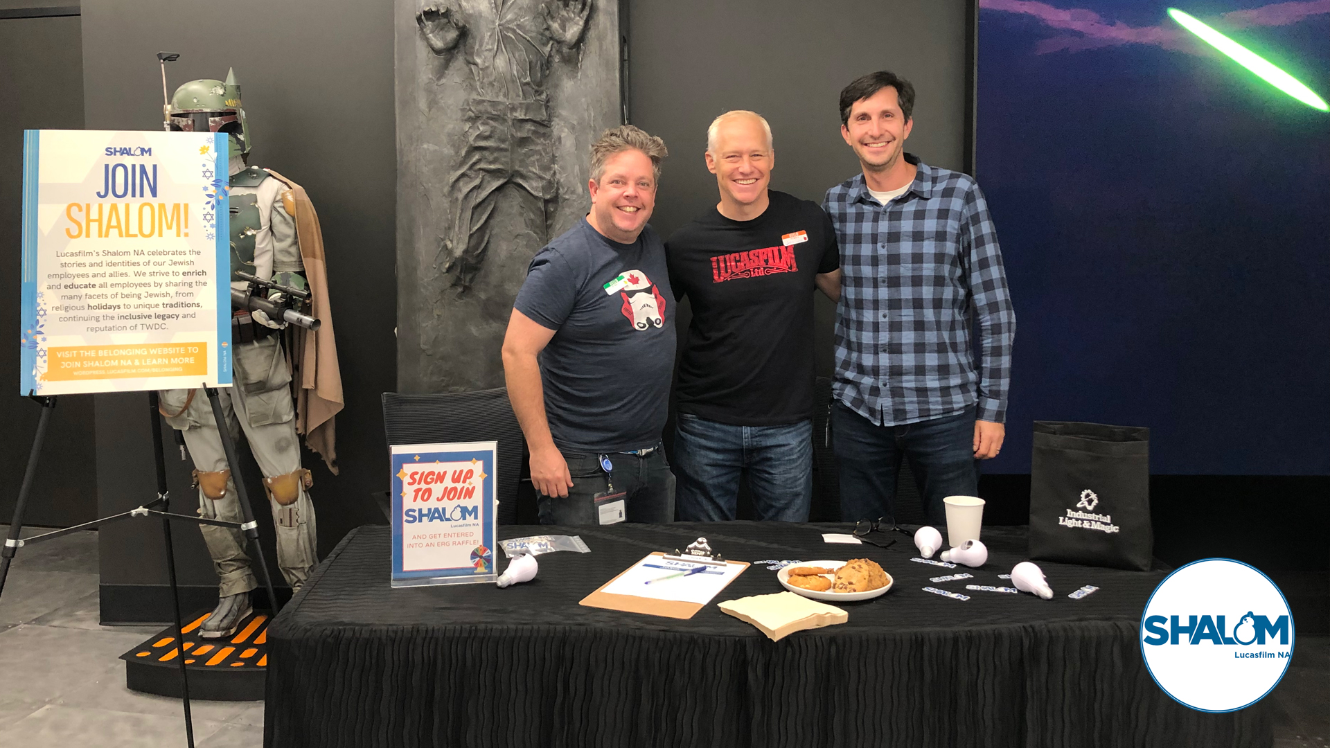 Lucasfilm employees at a Shalom ERG fair.