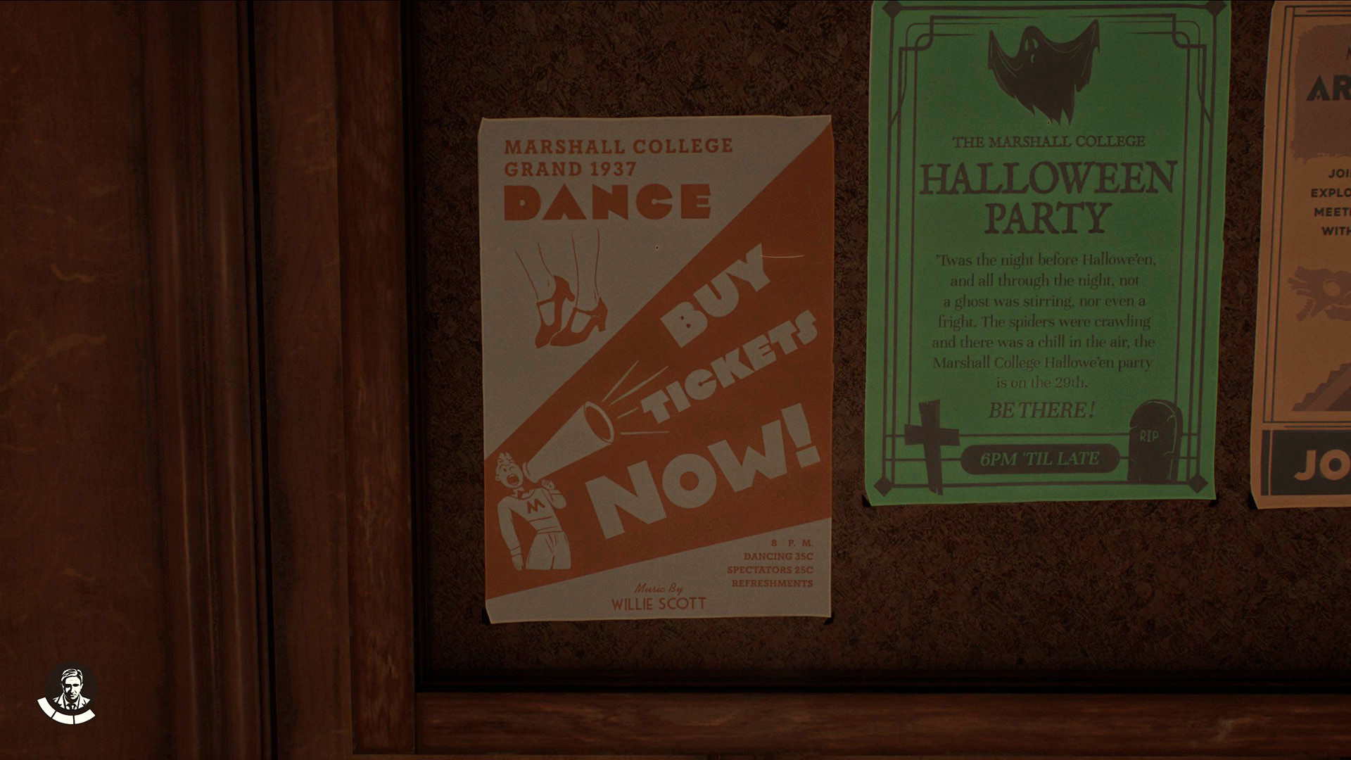 An ad for the “Grand 1937 Dance” with “Music by Willie Scott.”