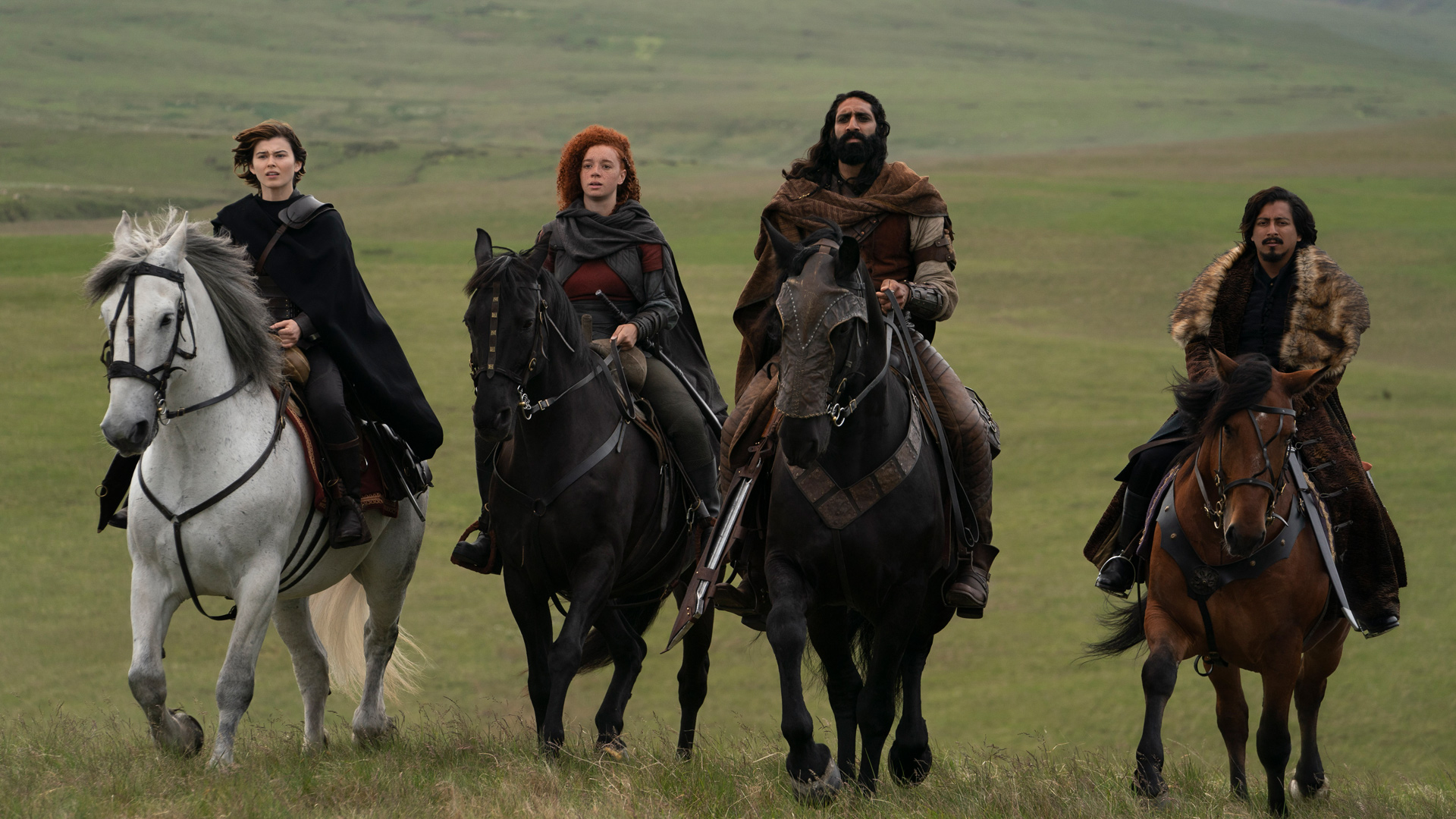 Jade, Boorman, Graydon, and Kit on their horses