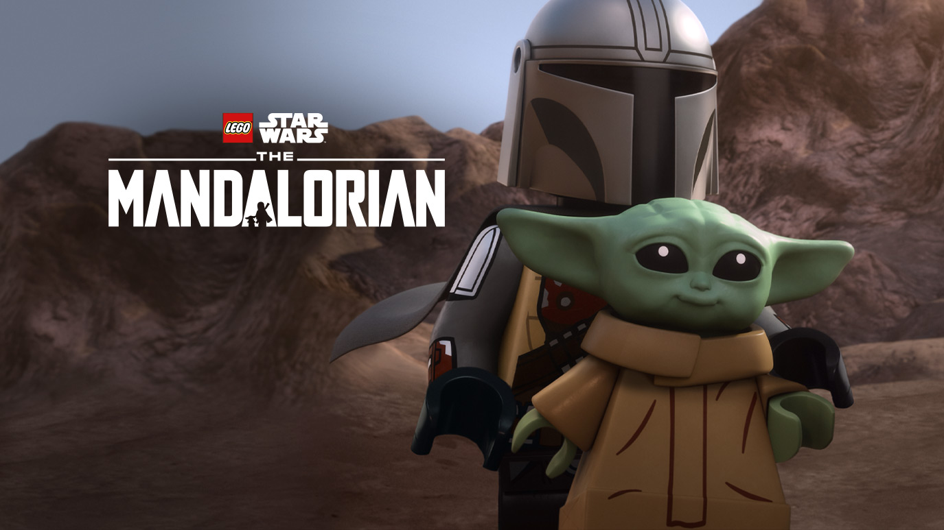 Grogu and the Mandalorian in LEGO Star Wars: The Mandalorian