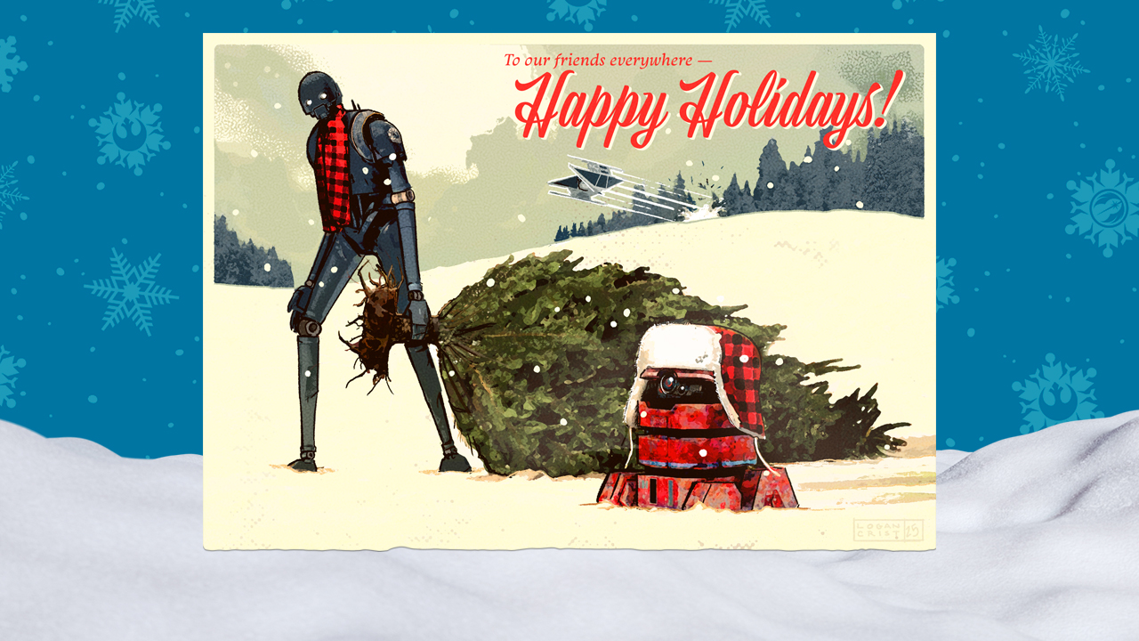 2025’s Lucasfilm holiday card by Logan Crist.