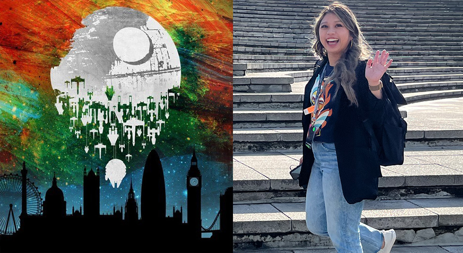 Lucasfilm's Michelle Phung alongside the Celebration Europe keyart.