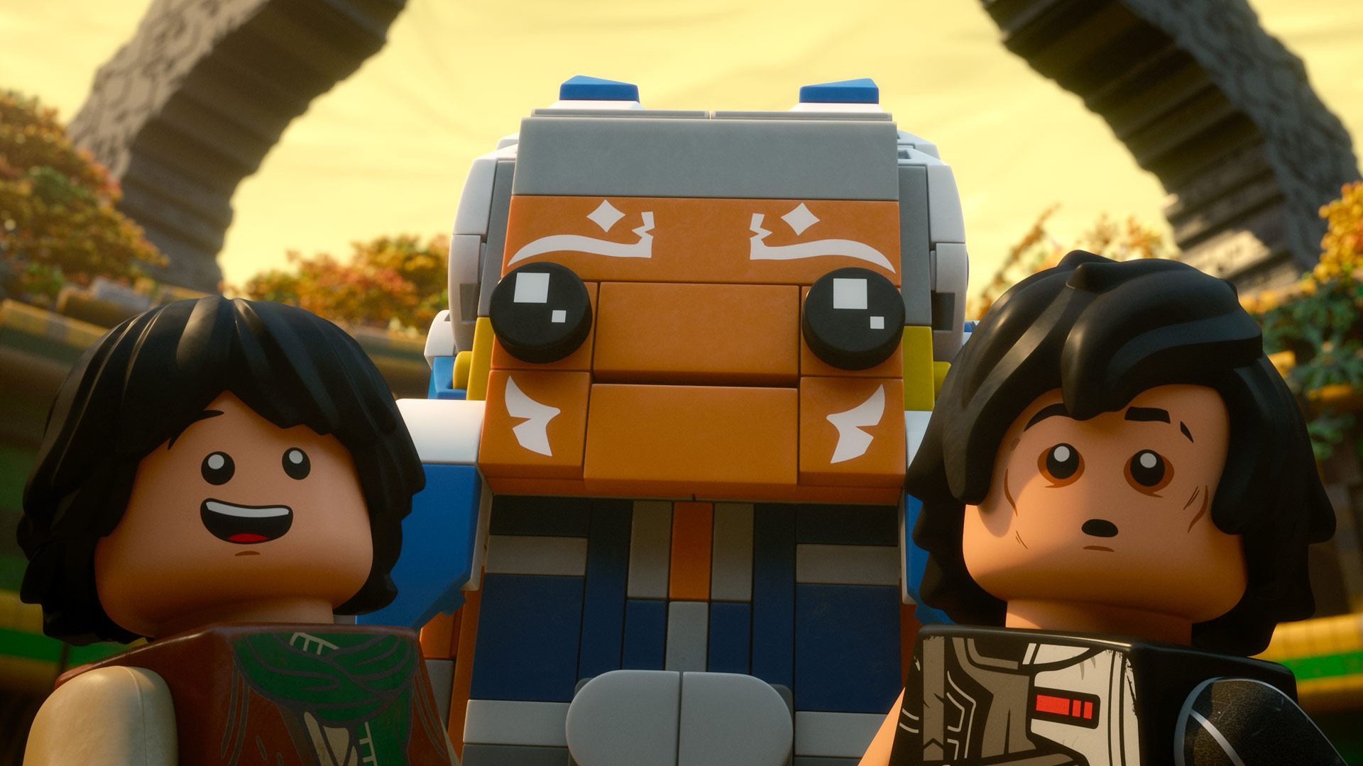 Sig, Ahsoka, and Dev in LEGO Star Wars: Rebuild the Galaxy, Pieces of the Past.