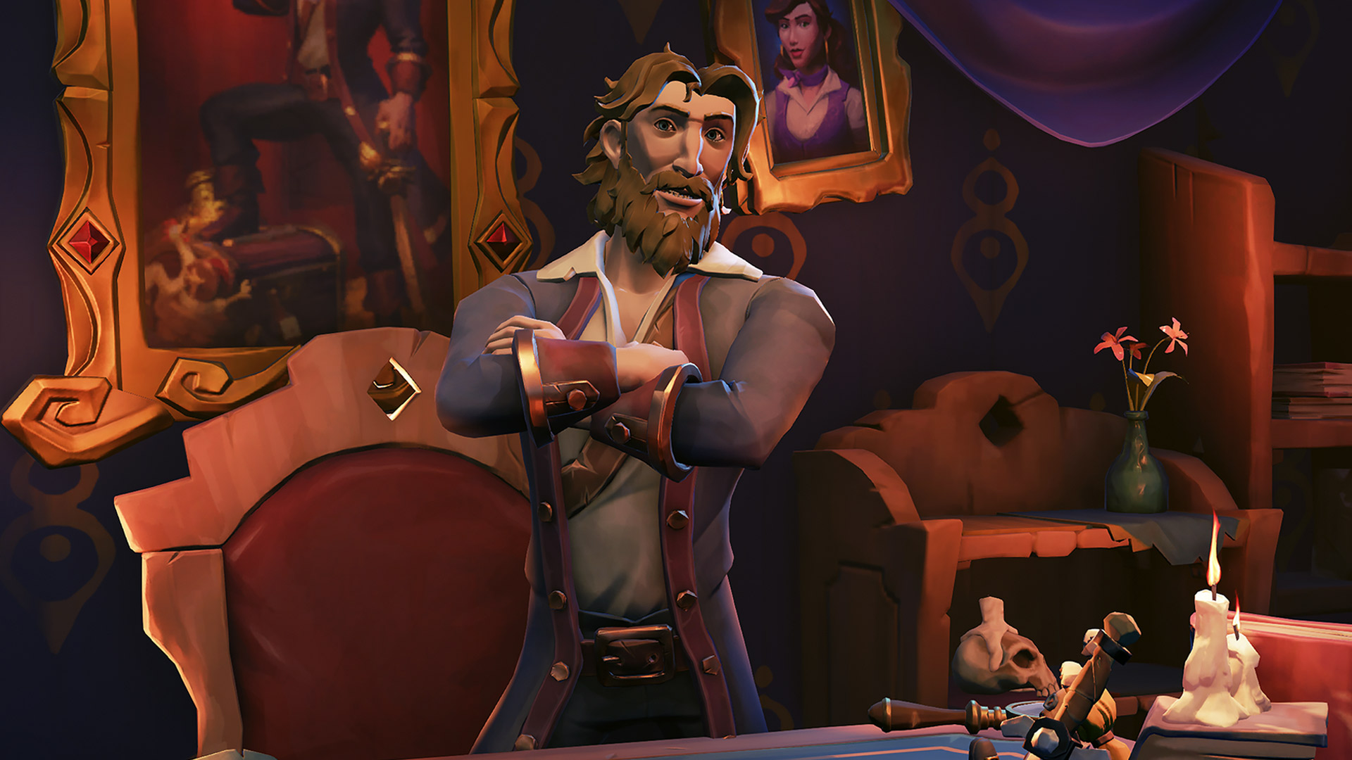 A gameplay screenshot from The Legend of Monkey Island and Sea of Thieves