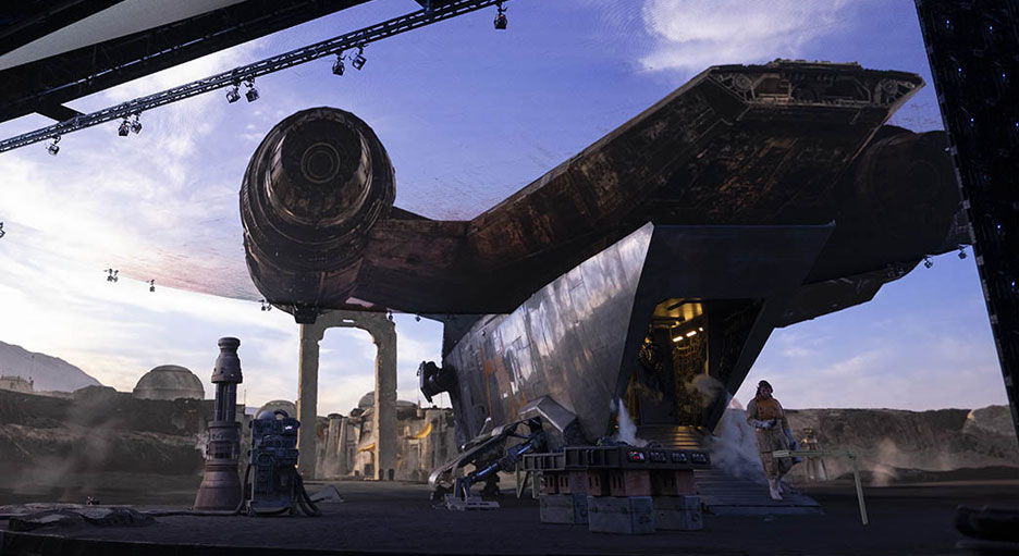 The Mandalorian series filmed at Stagecraft.
