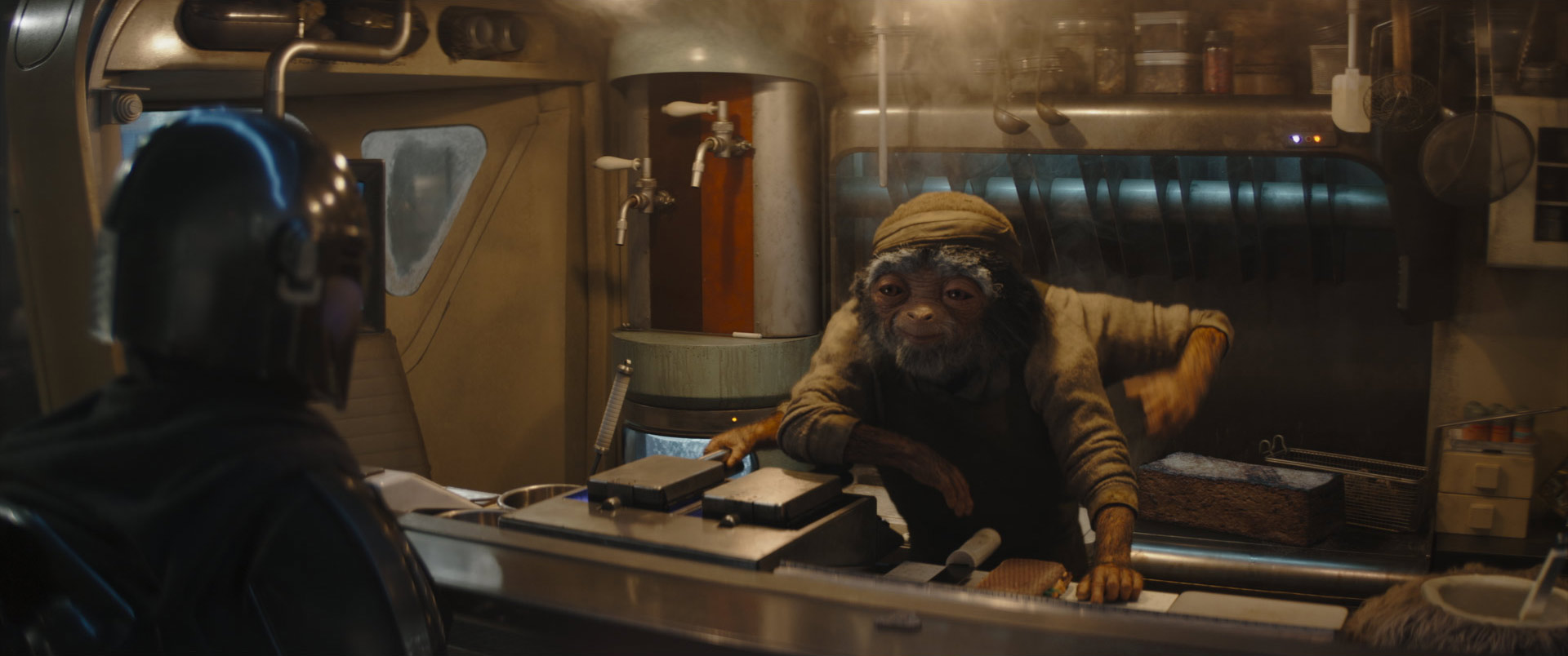 A scene from Star Wars: The Mandalorian and Grogu