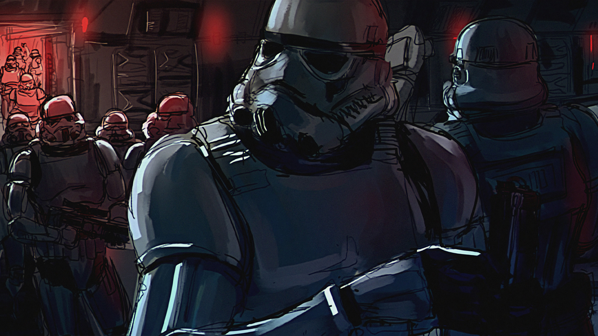 A scene from “BLACK” episode in Star Wars: Visions Volume 3.