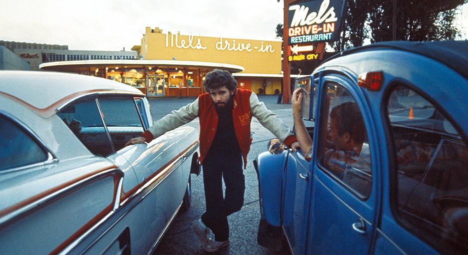 George Lucas on the set of American Graffiti