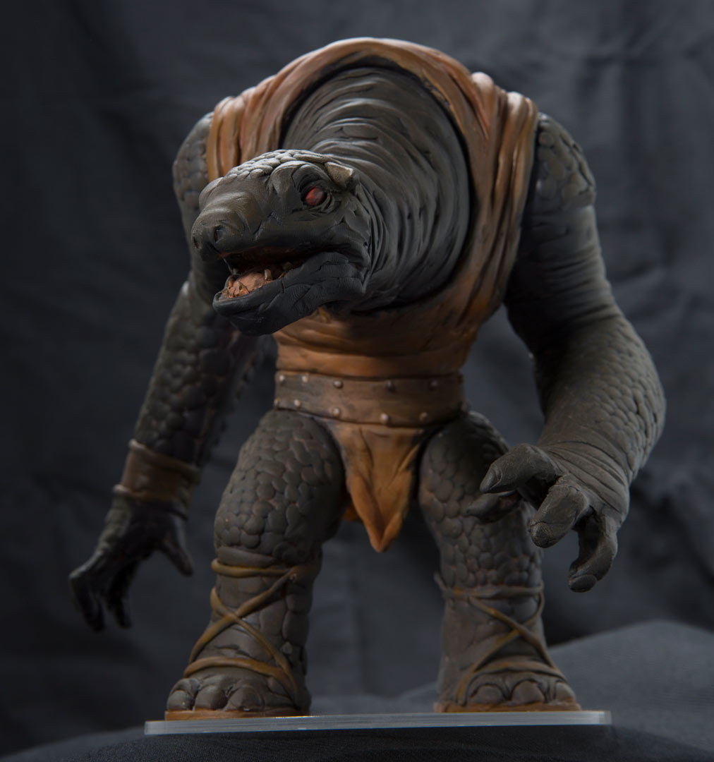 The Mantellian Savrip holochess piece made for The Force Awakens and based on the original from A New Hope.