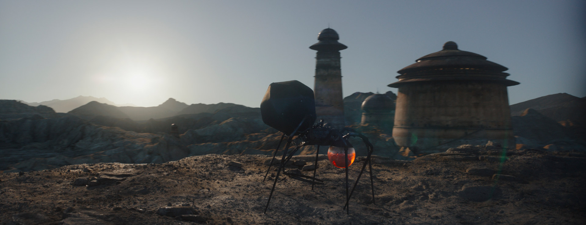 A mechanical spider seen in front of Jabba's Palace in The Book of Boba Fett.