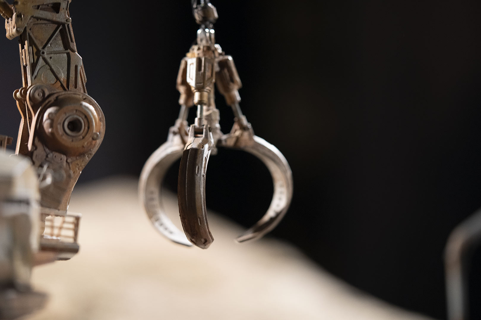 A close up of the walker's crane seen in The Mandalorian.